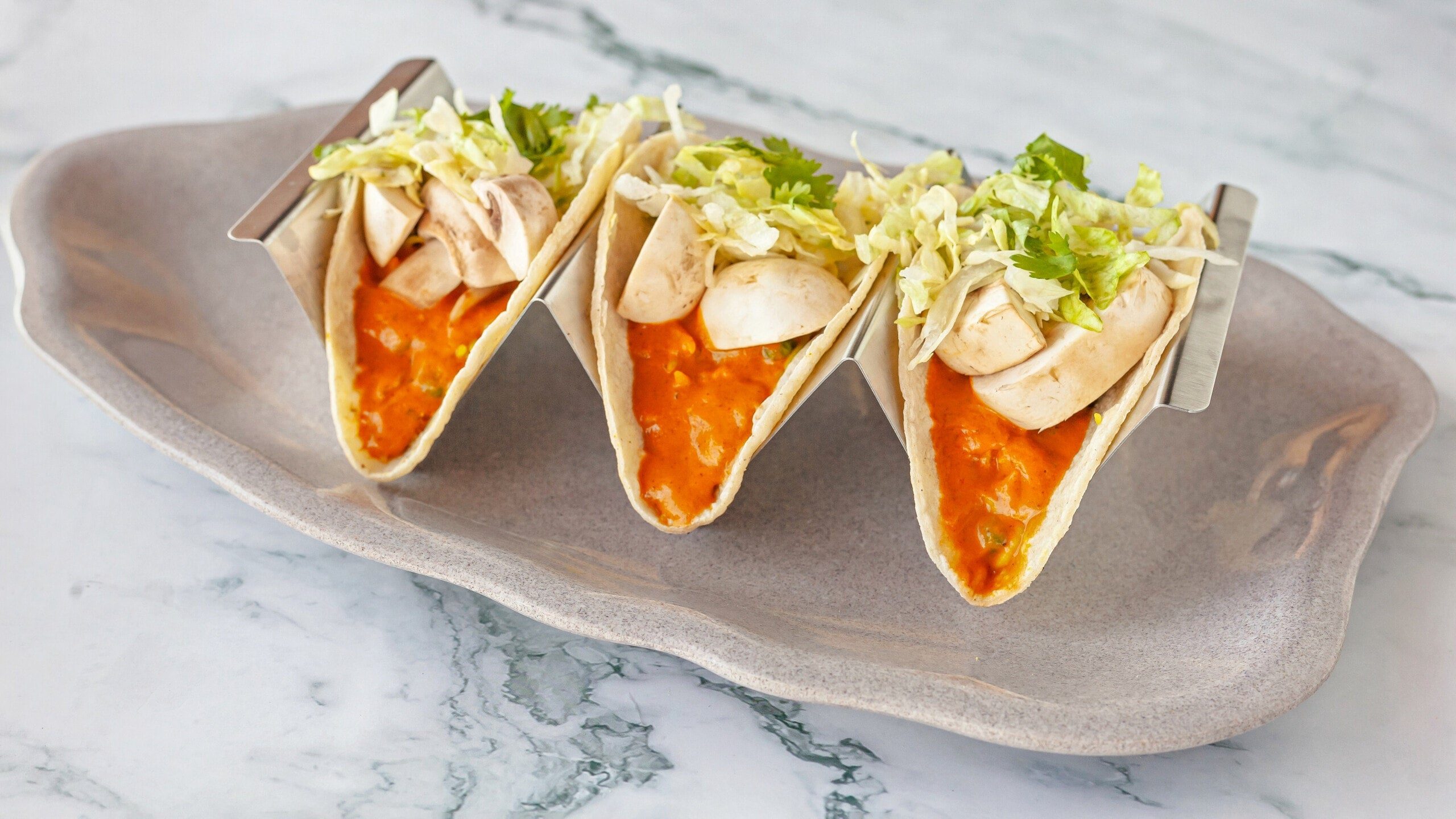 Vegetable Mushroom Masala Tacos.