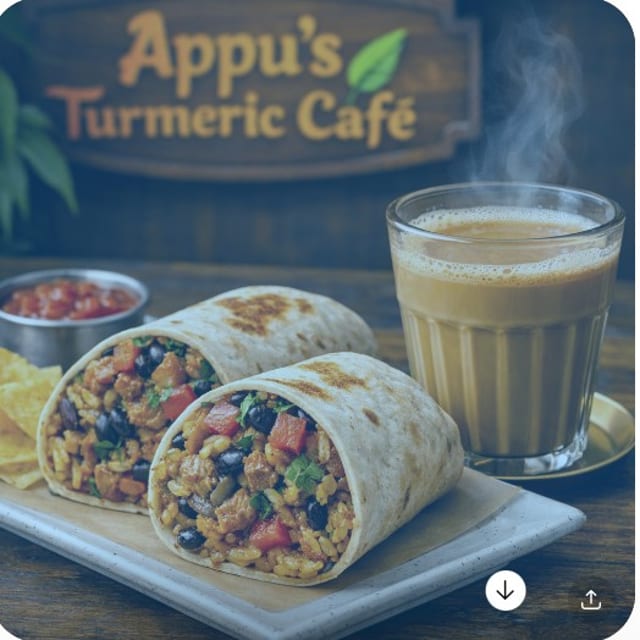 Burrito + Hot chai.
